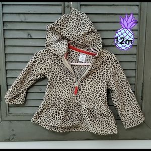 carter's Cheetah Leopard Print zip hoodie jacket